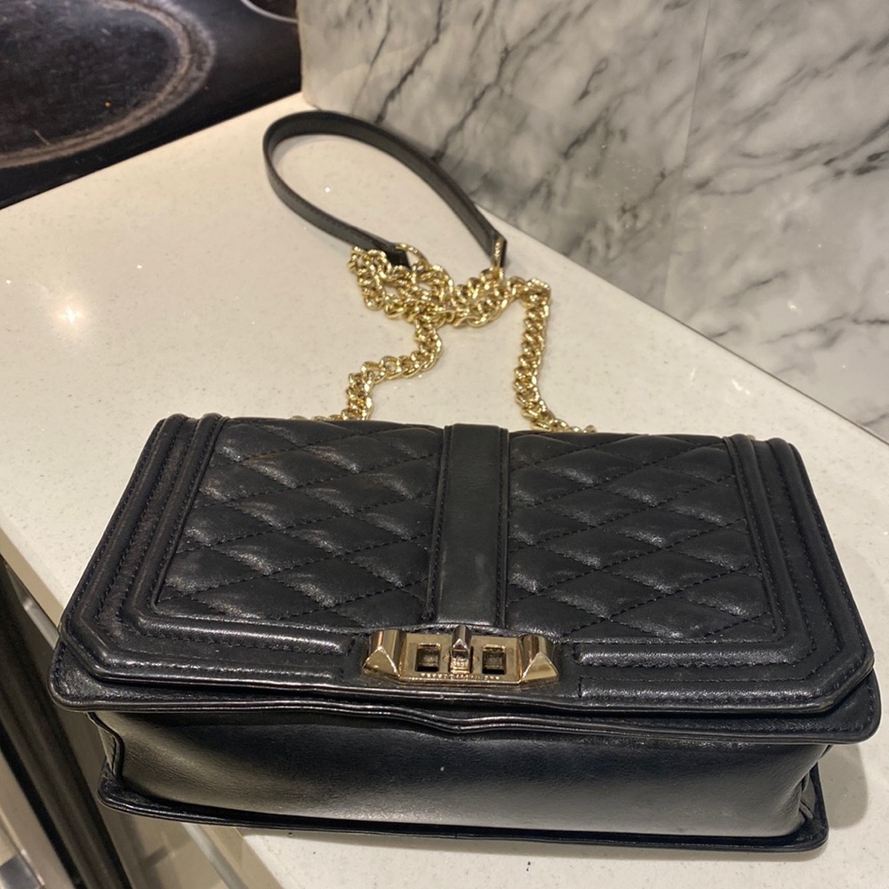 Elegant Rebecca minkoff Black crossbody Quilted Chain Bag - Picture 5 of 8
